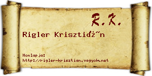 Rigler Krisztián névjegykártya
